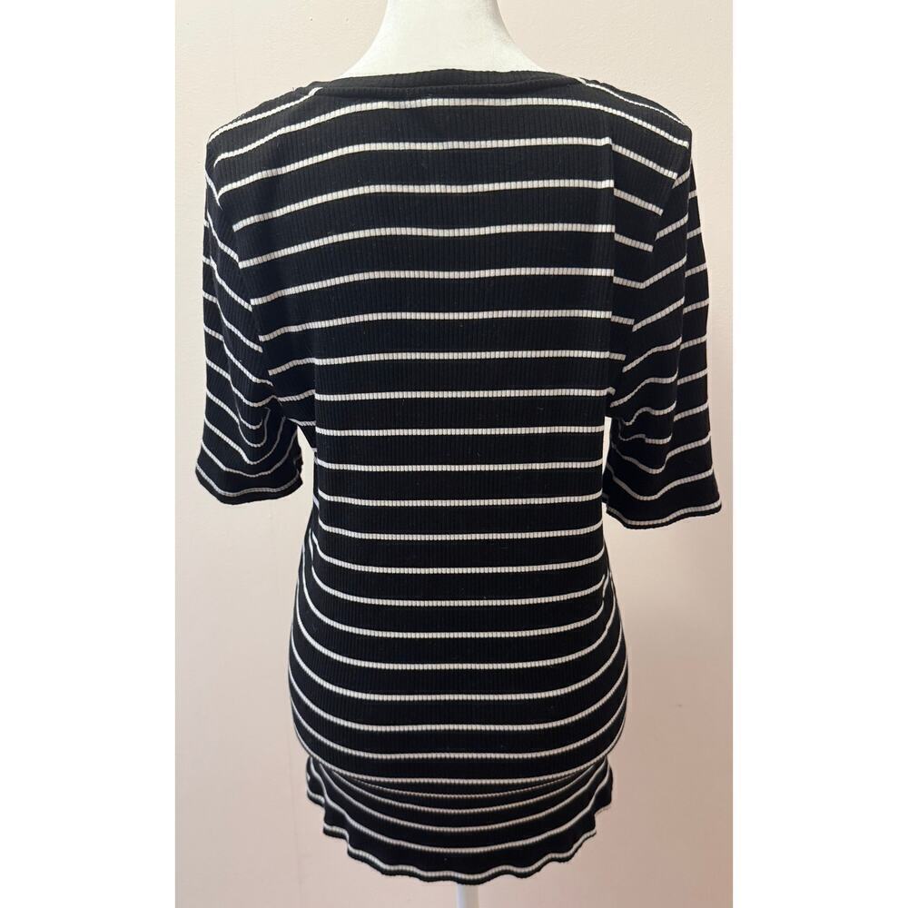 EILEEN FISHER Shortsleeve Striped Tencel Tunic Midweight Shirt Size XL - Picture 3 of 5